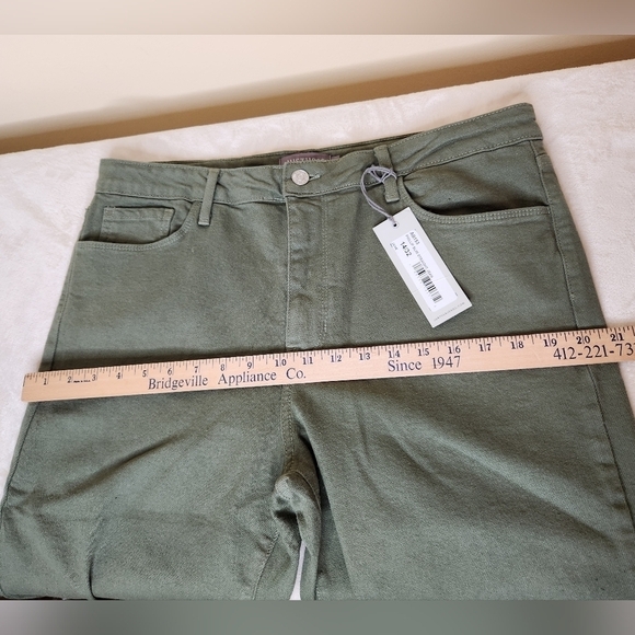 Just USA Phillip Slim Straight Jean Ragged Hem Olive Green Size 14/32 - Picture 2 of 12
